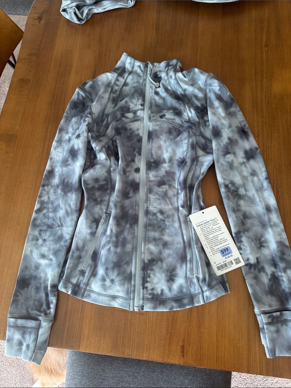 lululemon athletica Gray Blue Tie-Dye Full-Zip Jacket
